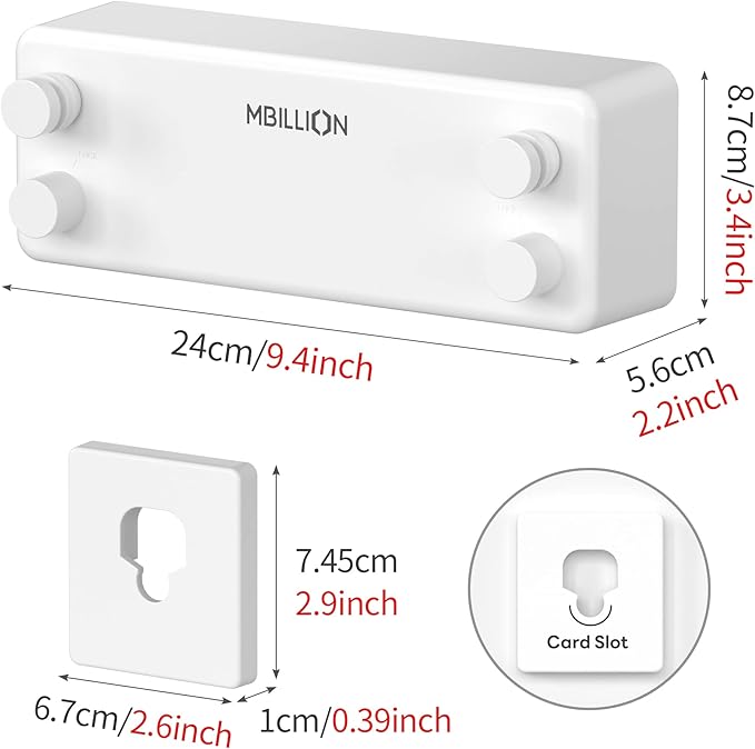 Mbillion Retractable Clothesline 13.8 Ft Stainless Steel Double Clothes line retracting Indoor Heavy Duty Retractable Laundry Line Wall Mounted (Double Line-White)