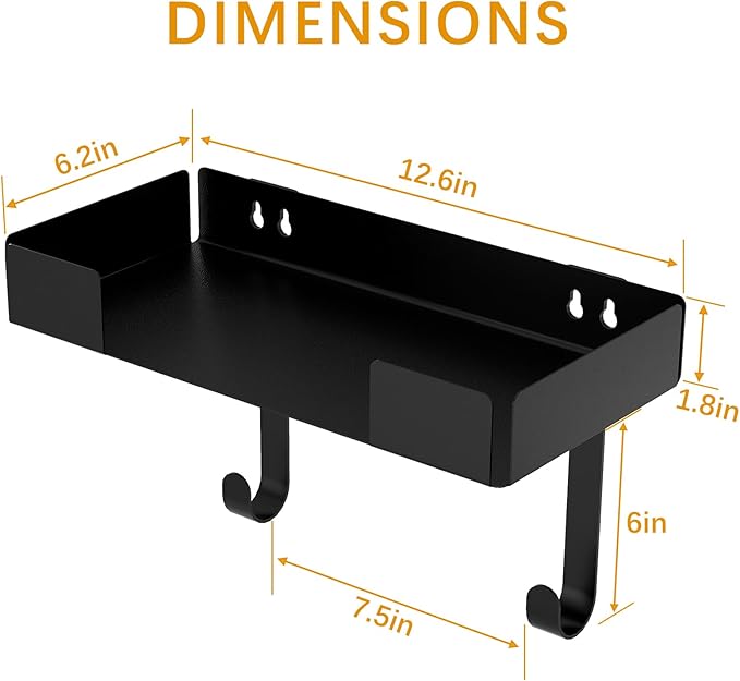 JUYSON Ironing Board Holder, Wall-Mounted Iron and Board Set Storage for Laundry Rooms (Black)