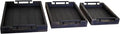 Coffee Table Tray Decorative Nested Vintage Wood Serving Tray Set for Eating, Breakfast, Party, Kitchen, Ottoman,Tea Coffee Table Large Ottoman Trays (Rustic Black, 3Pc)
