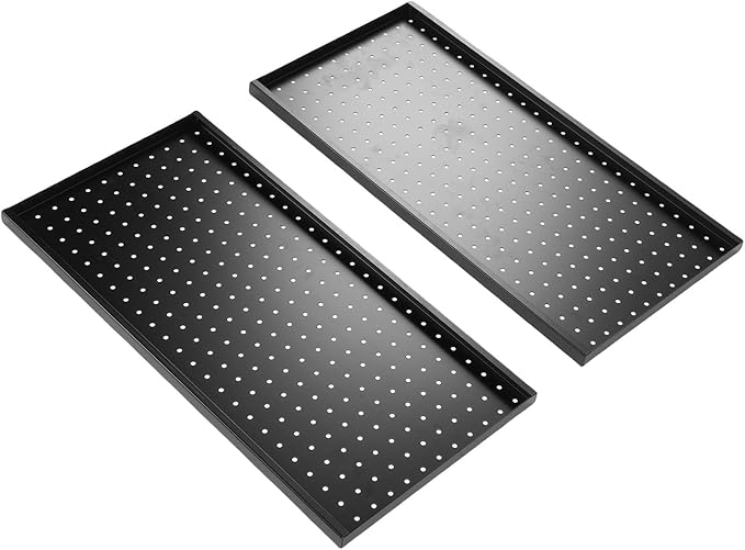 Hilitand Metal Pegboard Panels 2 Pack Heavy Duty Wall Mounted Tool Organizer Pegboard Tool Wall Organizer Peg Board for Garage Home Craft Room Kitchen with 288 Holes Powder Coated Steel