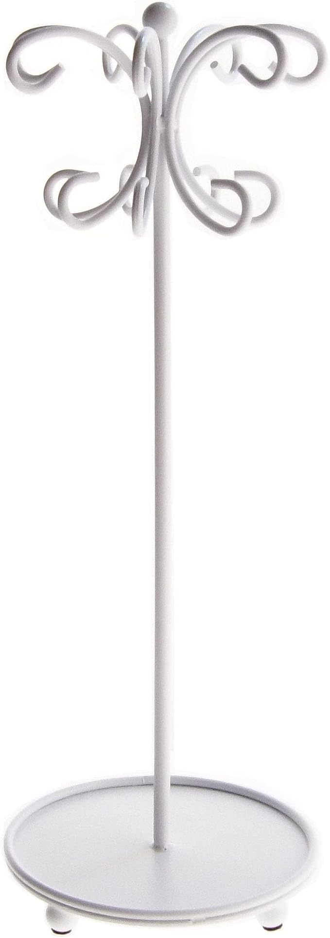 Angelynn's Sturdy Long Necklace Holder Organizer Tall Tabletop Pendant Display Stand, Freestanding Jewelry Tree, Ava White 6" Wide x 16 1/2" Tall