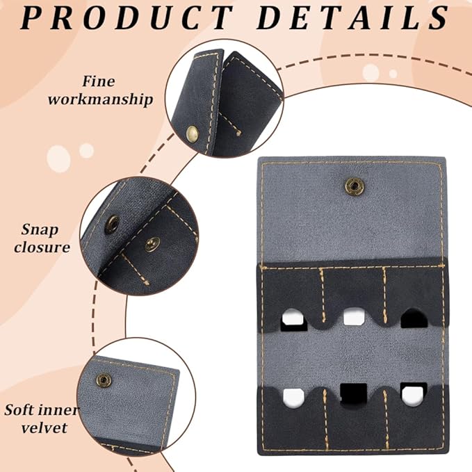 2PCS PU Leather Foldable Gaming Card Organizer Memory Card Holder with Metal Snap Button Portable Retro Leather Guitar Pick Case Micro SD Carry Cover for Travel Daily Storage CFexpress SIM