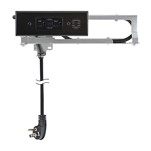 Docking Drawer Blade in-Drawer Outlet, Integrated Safety Shutoff, (2) 30W USB-C & (2) 15 amp AC, Black