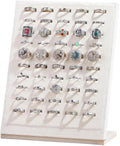 50 Slots Rings Display Stand, Ring Organizer Holder Stand for Selling, Ring Jewelry Pad Showcase Storage Tray for Home or Shop Sell Show (Beige 1PC)