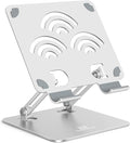 Tablet Stand, Adjustable Tablet Holder for Desk, Premium Aluminum Portable Holder for iPads, Kindle, Switch, and Smartphones, Fits 4-12" Devices Silver, Pro Size