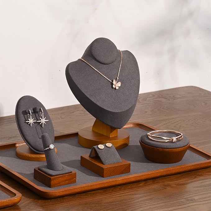 Jewelry Tray Solid Wood Earrings Display Stand for Photograph Jewelry Display Tray