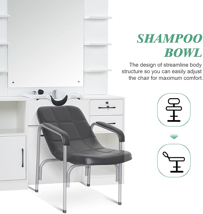 BarberPub Wall Mount Storage Station with Mirror Shampoo Bowl High-end Styling Beauty Salon Furniture Set 3145 (White)