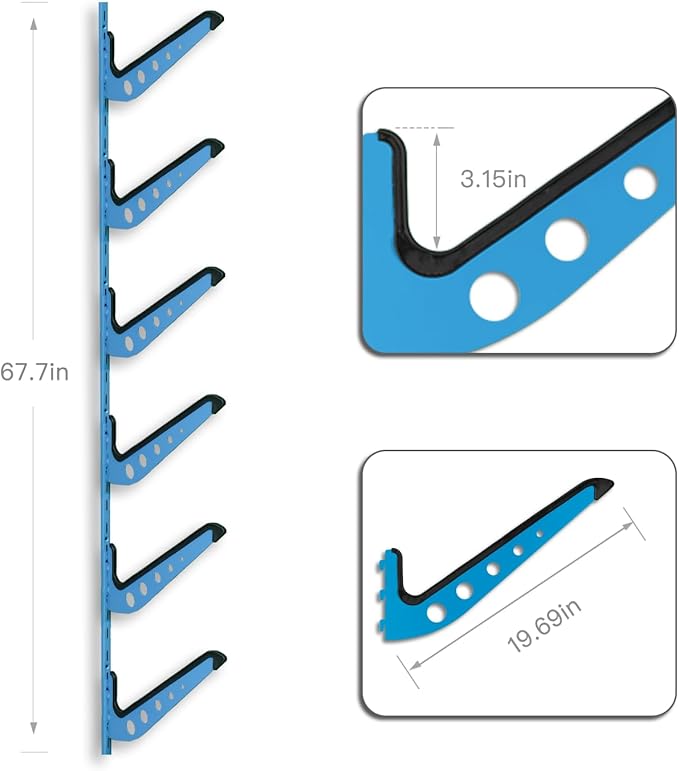 Snowboard Wall Mount, Adjustable 5/6 Board Surfboard Rack, Surfboard Wall Hangers for Surfboard, Wakeboard, and Snowboard Storage at Home or Garage