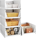 5 Pack Closet Organizer System, Stackable Plastic Clothes Storage Basket, Stackable, Foldable Organizers for Wardrobe Clothes Organizer Suitable for Bedrooms Bathrooms Kitchen Living Rooms Office Dorm