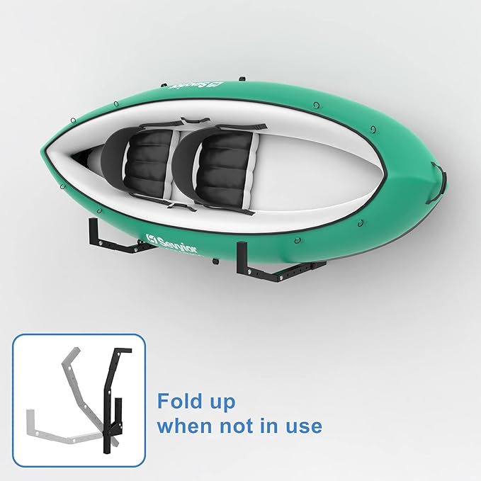 WALMANN Wall Mount Kayak Storage Rack, Kayak Hooks for Garage Wall Hangers for Kayak, Surfboard, Skiis, Snowboard, Paddle Board