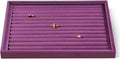Velvet Ring Display Tray, Stackable Muilt Slot Rings Ear Stud Storage Tray, Drawer Insert Jewelry Accessories Organizers Plate (Purple)