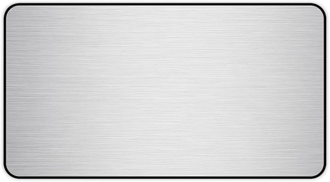 Brushed Metal Texture Desk Mat - Extended Mouse Pad & Desk Pad, Neoprene Surface, Non-Slip Rubber Base, Stitched Edges, Desk Protector for Keyboard & Mouse (Silver, 12x22)