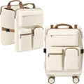 Over Luggage Organizer Bag for Suitcase with Multi Pockets, 16”Laptop Bag with Handle, Portable Travel Organizer Bags for Luggage with Adjustable Strap, Tote Carry Bag for Men Women(Beige)