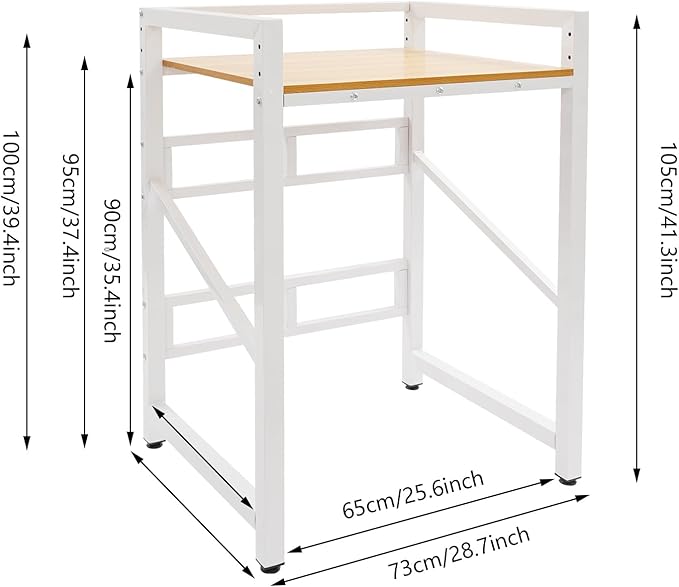 Washer Dryer Stacking Rack Stand, Heavy Duty Washing Machine Shelf with Adjustable Design, Load Capacity 660 lbs, Washer&Dryer Storage Shelf for Kitchens, Bathrooms, Laundry Rooms (White+Yellow)
