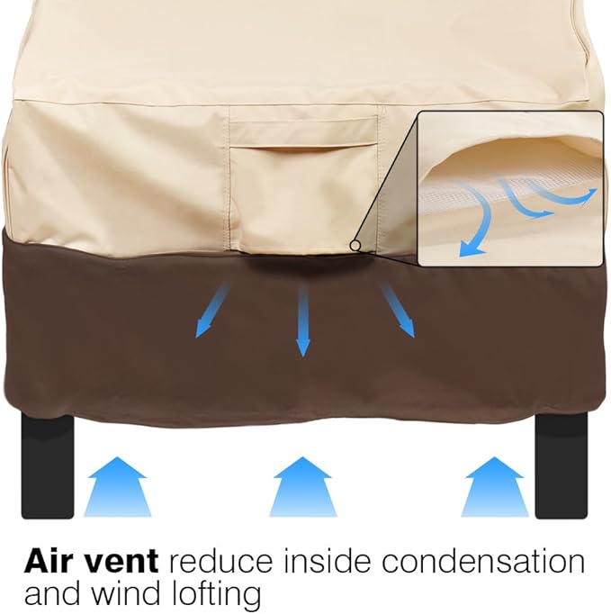 Vailge Patio Chair Covers, Lounge Deep Seat Cover, Heavy Duty and Waterproof Outdoor Lawn Patio Furniture Covers (2 Pack - Large, Beige & Brown)