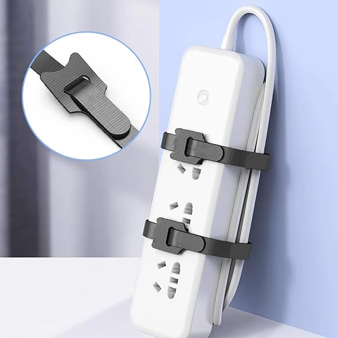 100-Pack 8 Inches Cord Organizer, Reusable Under Desk Cable Management System with Adjustable Cord Ties & Keepers for Ultimate Desk & Home Office Organization,Cable Management