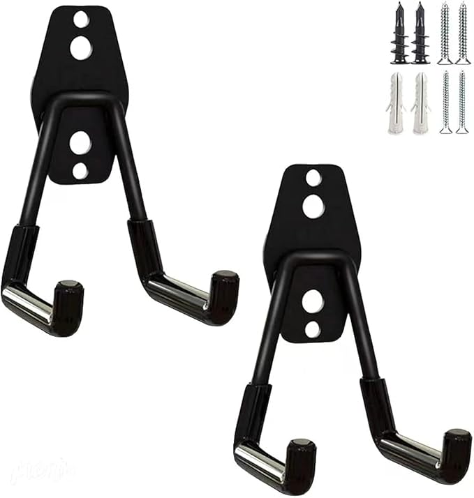SMARTOLOGY Heavy-Duty Utility Hooks, Wall Hanger, Small 2 Pack, 3 inch Long 2.5 inch Wide, for Garage, Indoor and Outdoor, Ladder Hanger Accessories
