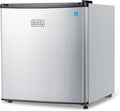 BLACK+DECKER 1.7 Cu. Ft. Compact Refrigerator, ENERGY STAR Certified, Single Door Mini Fridge with Chiller Compartment, Personal Fridge for Home or Dorm Room, R600a Refrigerant, BCRK17V,Stainless Look