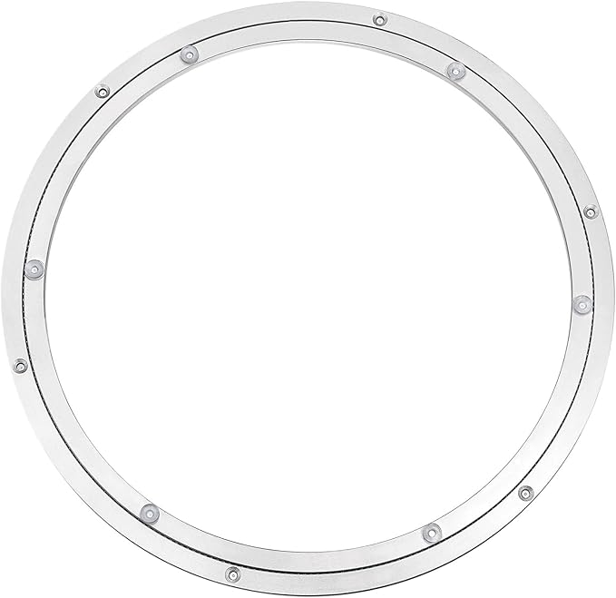 MECCANIXITY Aluminum Lazy Susan 24 Inch Turntable Ring Large Bearing Metal Rotating Turntable Bearings Swivel Plate Hardware for Round Dining-Table Showcase Display Stand Services Silver