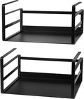 Nxconsu 2Pack Under Shelf Storage Basket Organizer Hanging Holder for Cabinet Pantry Kitchen Cupboard Desk Counter Bookshelf Organization Add-on Space Saver Heavy Duty Slide-in Black Small