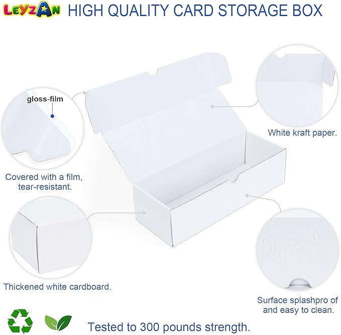 Trading-Card Storage Box, 8-Pack • 600 Count Corrugated Cardboard Storage with dividers & labels for TCG/Magic/Mtg storage and Collection, 10.4 INCH Horizontal