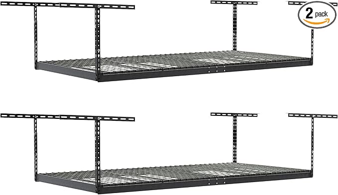 SafeRacks 4ft x 8ft Overhead Garage Storage Rack 2 Rack Pack