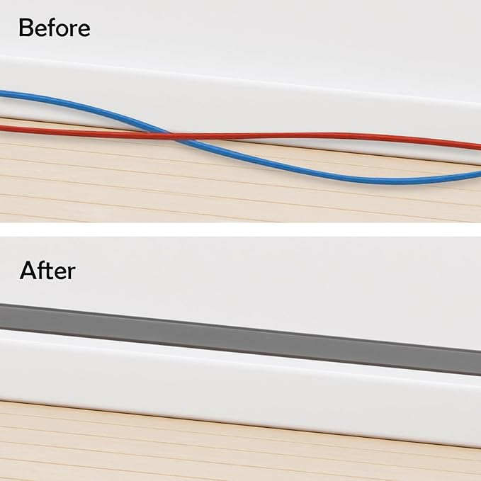 Rubber Bond TV Cord Hider Cable Protector - Strong Self Adhesive Wall Cord Cover Cable Hider - Low Profile Cable Management Wall Cord Concealer Cable Raceway (Grey, 6 Feet)
