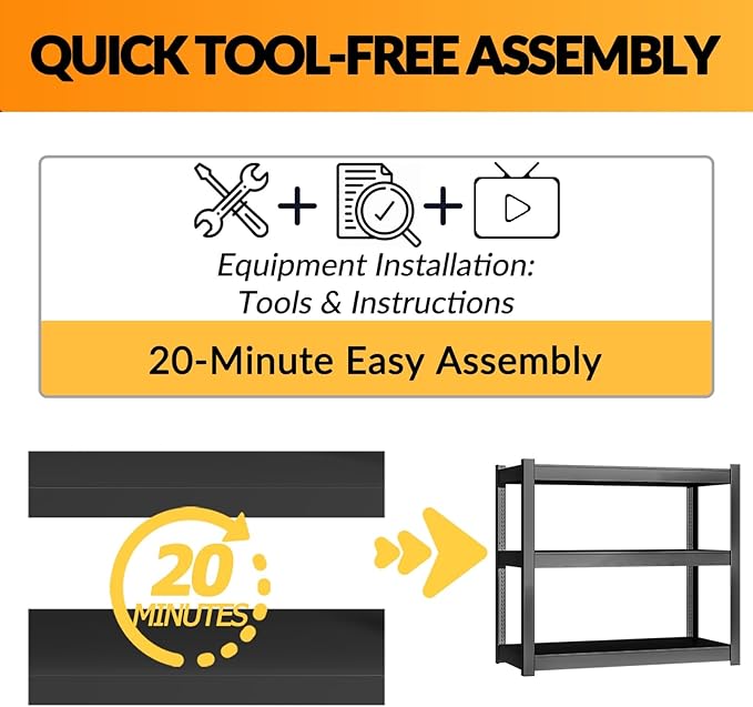 BESFUR 36" H Garage Shelving, 1500LBS 5-Tier Heavy Duty Storage Shelves and Metal Shelving Unit, Adjustable Metal Storage Shelves, for Warehouse Pantry Closet Garage,16"*36"*36"