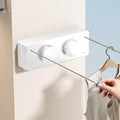 Retractable Clothesline Indoor, Non-Sagging Twin Clothes Line Retracting Outdoor Heavy Duty Clothes Drying Laundry Line Wall Mounted Stainless Steel Double Line-13.8 ft(White)