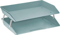 Acrimet Facility 2 Tier Letter Tray, Side Load, Letter Size/A4, Desktop File Organizer, Plastic (Solid Green Color)
