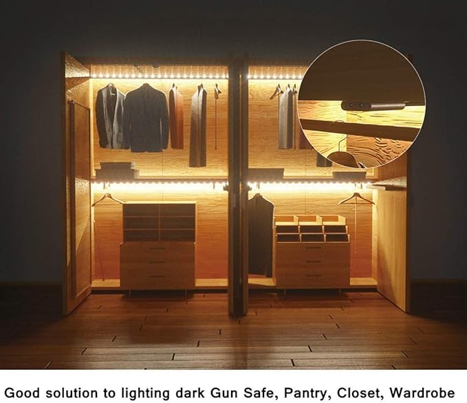 SENSKY Cabinet Lighting Kit Flexible LED Strip Lights Kit with Cabinet Sensor Switch for Gun Safe Cabinet Closet Pantry Wardrobe Lighting (6M)