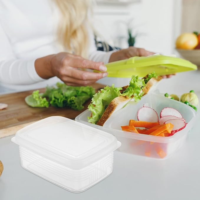 Wakauto 6pcs Small Refrigerator Organizer Bins Food Storage Containers for Fridge Produce Saver Boxes Multipurpose Preservation for Dough Meat Vegetables Kitchen Organization