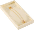 Dark Blue Jewelry Display Tray Ring Necklace Earring Bangle Organizer Multifunctional Storage Case for Jewelry Showcase (Long Necklace Tray(beige))
