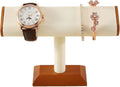 Solid Wood T-bar Watch Display Stand Bracelet Holder Jewelry Tower Organizer Space Saving for Personal Use Vendors Exhibit Trade Shows Retail Stores (Old Lace)