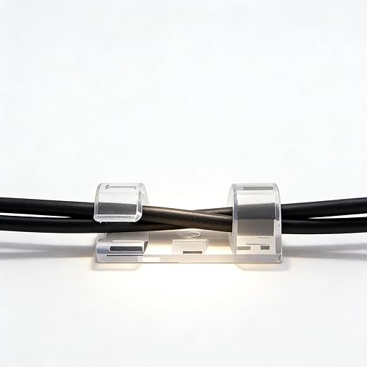40PCS Strong Adhesive Cable Clips Clear, Premium Wire Holders for Wall, Strong Cord Organizer Under Desk, Car, PC
