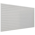 Slatwall Panel 8 FT x 4 FT, Interlocking Slat Wall Paneling, Wall Mounted PVC Wallpanel, Suitable for Garage Storage and Organizer, Slatwall Board, Shelves - Grey