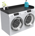 Washer Dryer Countertop, Laundry Room Wood Countertop with Edge, 54" x 27.5" Top Cover for Laundry Machine, Washer and Dryer Wood Shelf Topper for Laundry Room Counter Storage Organization, Black
