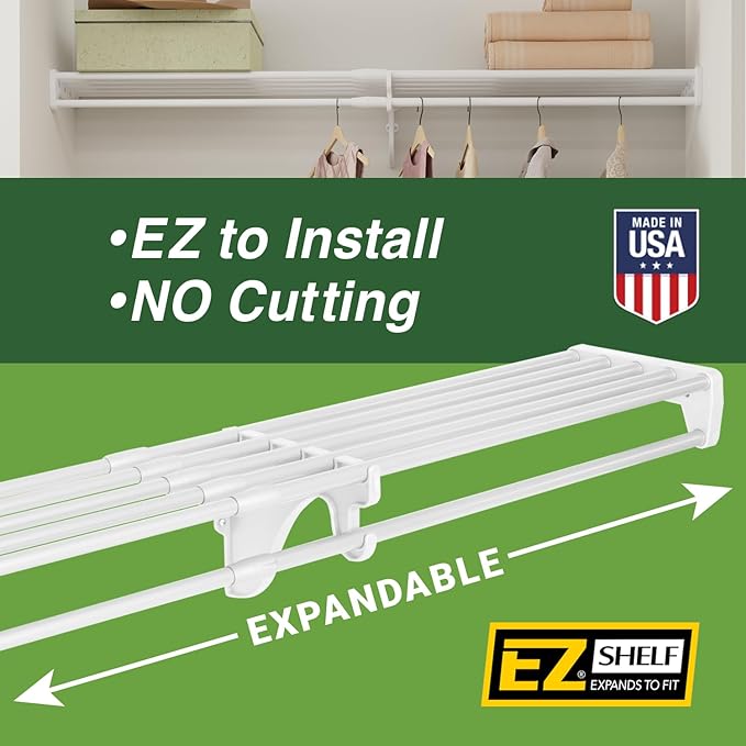 EZ Shelf Expandable Closet Kit with End Brackets