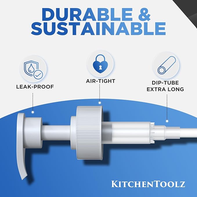 kitchentoolz 1 Gallon Jug with Pump - Plastic, Pack of 2