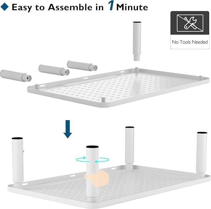 BONTEC 2 Pack 3 Height Adjustable Monitor Stand Riser with Pen Holder, Ergonomic Metal Laptop Stand with Cable Management, Desktop Stand for Computer, Printer, Monitor, Laptop (White, 14.5” x 9.1”)