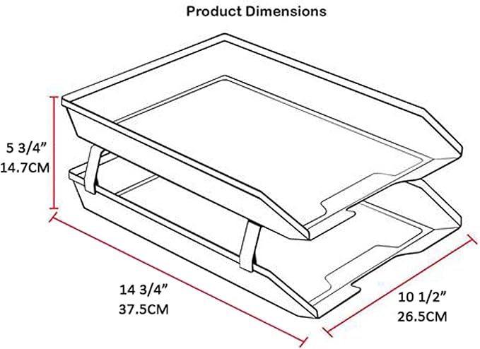 Acrimet Facility 2 Tier Letter Tray, Front Load, Letter Size/A4, Desktop File Organizer, Plastic (Clear Blue Color)