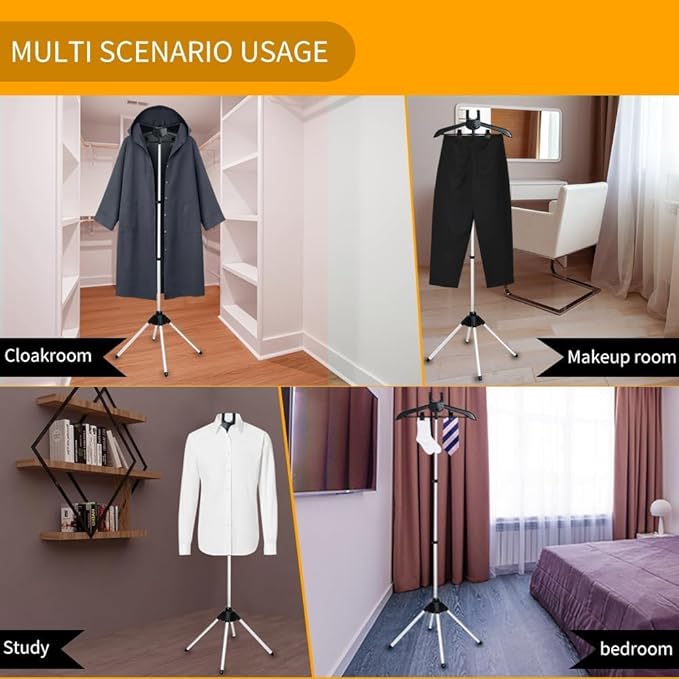 Garment Steamer Hanger Stand & Ironing Glove for Clothes, Adjustable Steamer Stand for Clothes Hanger & Mini Grey Ironing Board Portable Handheld Steamer Ironing Accessories for Clothes
