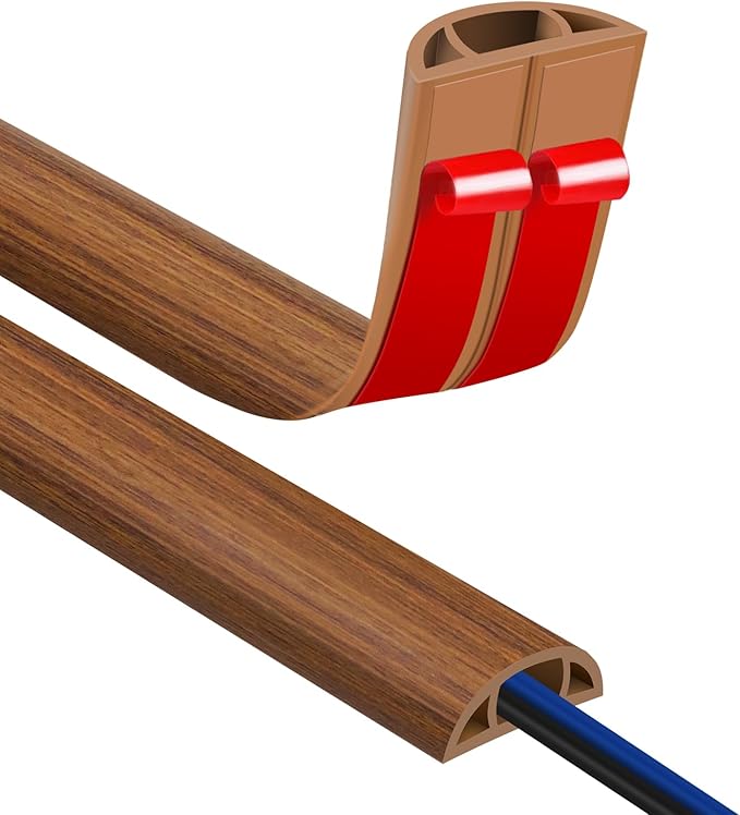 Floor Cord Covers for Wires 10FT Cable Hider Wire Cover Self Adhesive Cord Hider Floor for Offices, Homes, Workshops, Warehouses Cable Cavity 0.39" W x 0.27" H