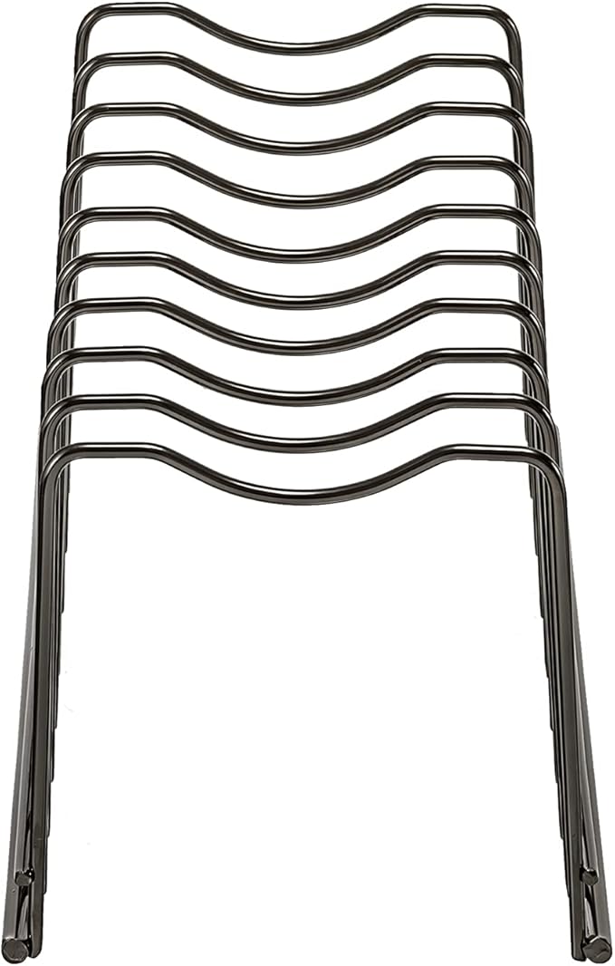 Pot Lid Organizer, Stainless Steel Pot Lid Storage Rack Holder, Cutting Board, Bakeware, Pots & Pans, Serving Trays, Reusable Containers in Cabinet Pantry on Countertop(Satin Nickel, 2)