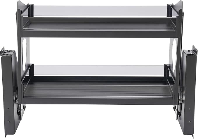 DNYSYSJ Pull down Shelf for Upper Cabinets, 2-Tier Pull down Cabinet Organizer with Tempered Glass, 29"*10.6"*20.5" Wall Mounted Spice Rack Ideal Spice Rack Organizer for Kitchen Cabinets