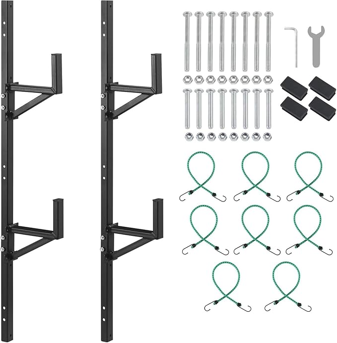 Trailer Ladder Rack, Ladder Rack for Trailer Fit for Cargo Open and Enclosed Trailer Exterior Side Wall - Carry 2 Ladders