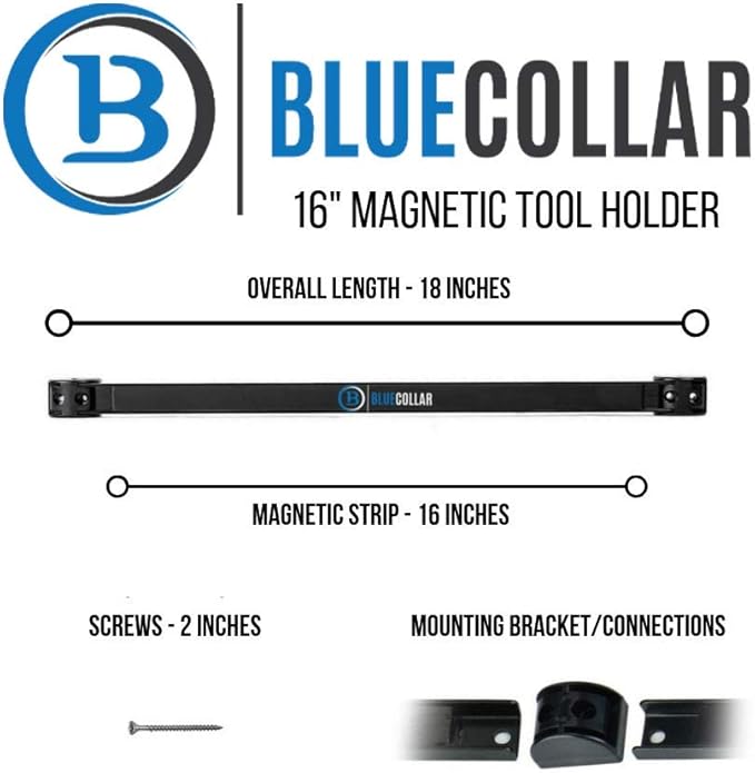 BlueCollar Tools - Magnetic Tool Holder Strip - 16" - 3 Pack