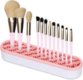 Unaone Silicone Makeup Brush Holder, Multipurpose Beauty Tool Organizer Make up Brush Storage Stand for Painting Pen Brushes Nail Clippers Drill Pens Ruler Sewing Craft Tools (Pink)