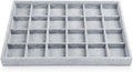 Oirlv 24 Grid Ice Velvet Jewelry Drawer Organizer Tray Stackable Jewelry Trays Removable Dividers for Rings Earring Storage Display