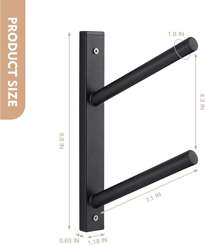 BiJun Skateboard Wall Mount, Snowboard Wall Mount Display, Horizontal Ski Wall Rack, Skateboard Rack Storage Holder Longboard Hanger